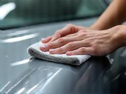 Professional cleaning a car with care
