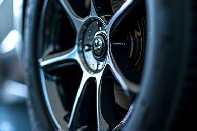 Close up of a clean and shining car wheel